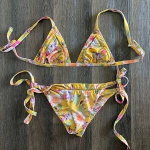 Beach Riot Golden Floral Bikini - Medium